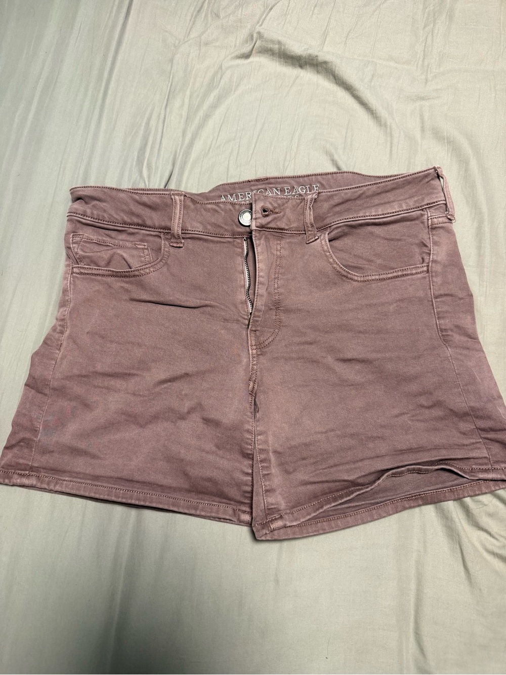American Eagle Outfitters Dusty Mauve High-Rise Denim Shorts